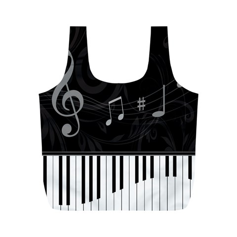 Whimsical Piano keys and music notes Full Print Recycle Bag (M) from ArtsNow.com Front