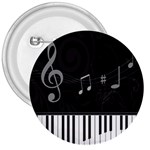 Whimsical Piano keys and music notes 3  Button