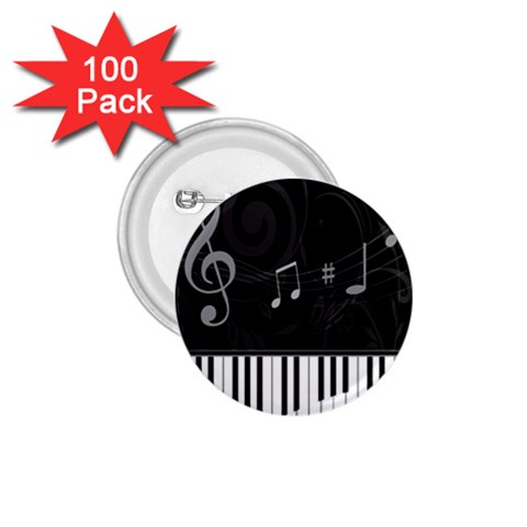 Whimsical Piano keys and music notes 1.75  Button (100 pack)  from ArtsNow.com Front