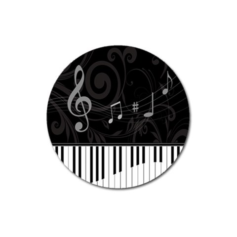 Whimsical Piano keys and music notes Magnet 3  (Round) from ArtsNow.com Front