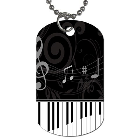 Whimsical Piano keys and music notes Dog Tag (One Side) from ArtsNow.com Front