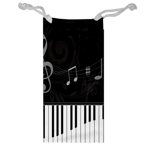 Whimsical Piano keys and music notes Jewelry Bag from ArtsNow.com Front