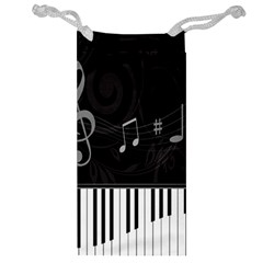 Whimsical Piano keys and music notes Jewelry Bag from ArtsNow.com Front