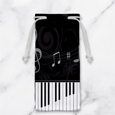 Whimsical Piano keys and music notes Jewelry Bag from ArtsNow.com Back