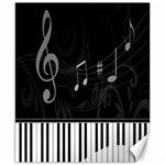 Whimsical Piano keys and music notes Canvas 8  x 10 