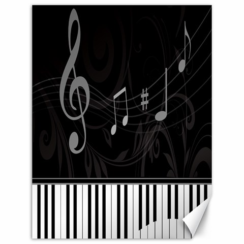 Whimsical Piano keys and music notes Canvas 12  x 16  from ArtsNow.com 11.86 x15.41  Canvas - 1