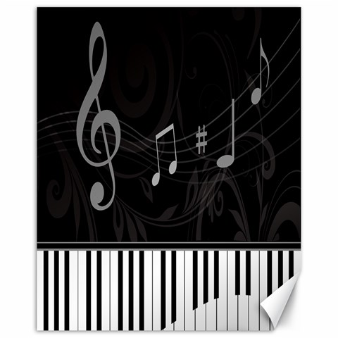 Whimsical Piano keys and music notes Canvas 16  x 20  from ArtsNow.com 15.75 x19.29  Canvas - 1