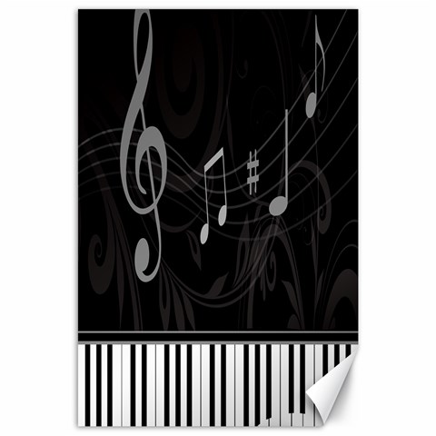 Whimsical Piano keys and music notes Canvas 24  x 36  from ArtsNow.com 23.35 x34.74  Canvas - 1