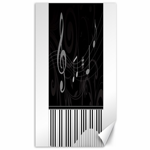 Whimsical Piano keys and music notes Canvas 40  x 72  from ArtsNow.com 39.28 x69.23  Canvas - 1