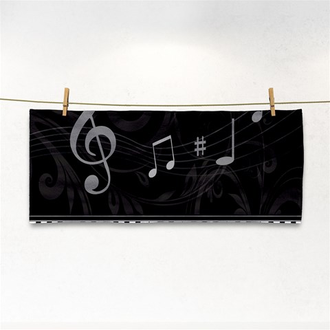 Whimsical Piano keys and music notes Hand Towel from ArtsNow.com Front