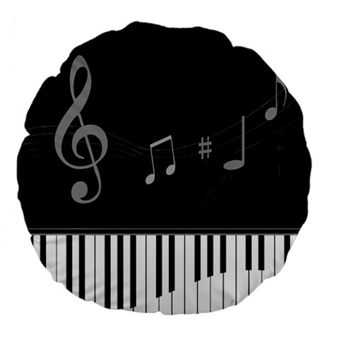 Whimsical Piano keys and music notes 18  Premium Round Cushion  from ArtsNow.com Back