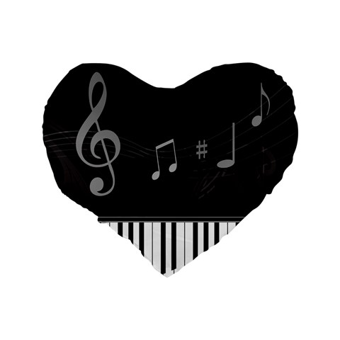 Whimsical Piano keys and music notes 16  Premium Heart Shape Cushion  from ArtsNow.com Back