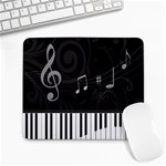 Whimsical Piano keys and music notes Large Mousepad