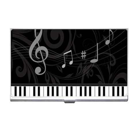 Whimsical Piano keys and music notes Business Card Holder from ArtsNow.com Front