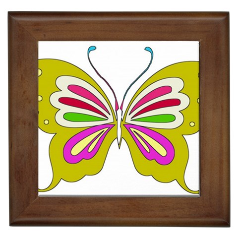 Color Butterfly  Framed Ceramic Tile from ArtsNow.com Front