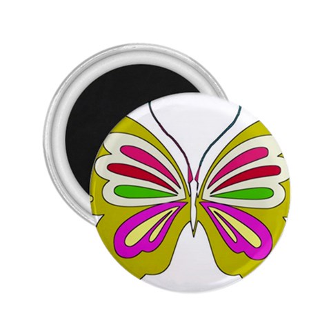 Color Butterfly  2.25  Button Magnet from ArtsNow.com Front