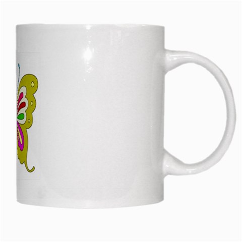 Color Butterfly  White Coffee Mug from ArtsNow.com Right