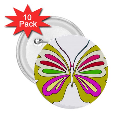 Color Butterfly  2.25  Button (10 pack) from ArtsNow.com Front