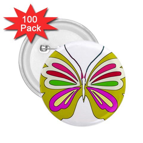 Color Butterfly  2.25  Button (100 pack) from ArtsNow.com Front