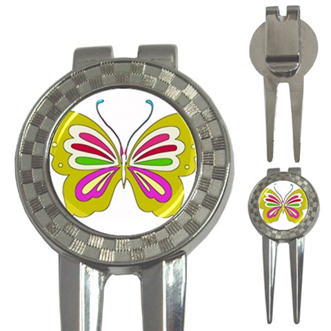 Color Butterfly  Golf Pitchfork & Ball Marker from ArtsNow.com Front