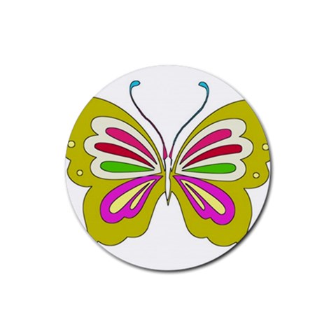 Color Butterfly  Drink Coaster (Round) from ArtsNow.com Front