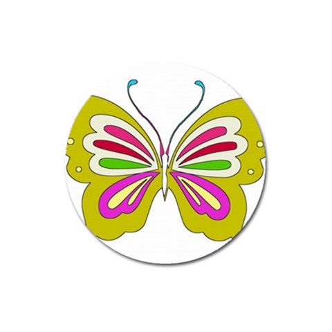 Color Butterfly  Magnet 3  (Round) from ArtsNow.com Front