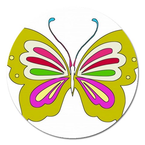 Color Butterfly  Magnet 5  (Round) from ArtsNow.com Front