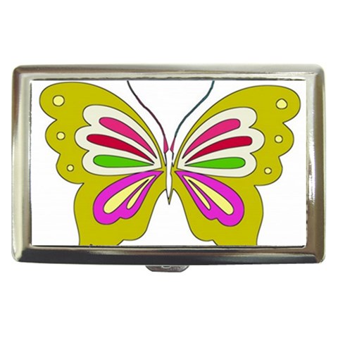 Color Butterfly  Cigarette Money Case from ArtsNow.com Front