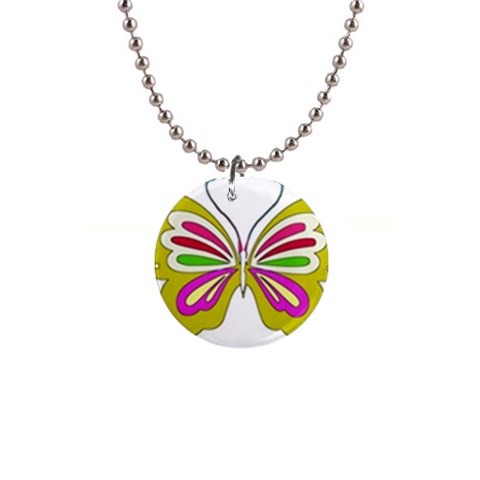 Color Butterfly  Button Necklace from ArtsNow.com Front