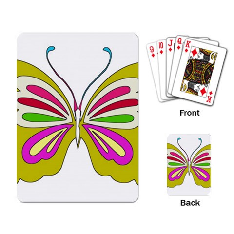 Color Butterfly  Playing Cards Single Design from ArtsNow.com Back