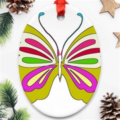 Color Butterfly  Oval Ornament (Two Sides) from ArtsNow.com Back