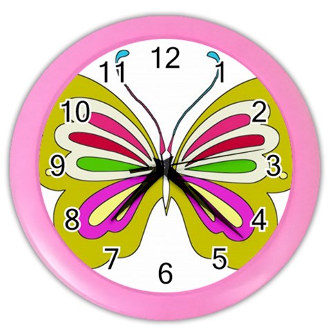 Color Butterfly  Wall Clock (Color) from ArtsNow.com Front