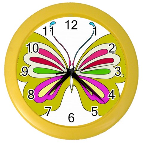 Color Butterfly  Wall Clock (Color) from ArtsNow.com Front