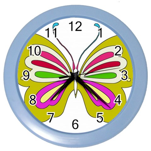 Color Butterfly  Wall Clock (Color) from ArtsNow.com Front