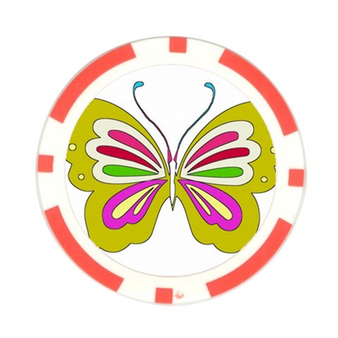 Color Butterfly  Poker Chip from ArtsNow.com Front