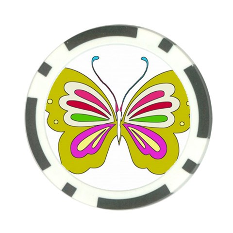 Color Butterfly  Poker Chip from ArtsNow.com Back