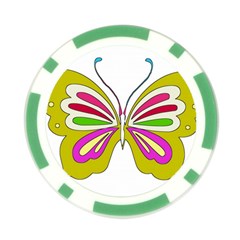 Color Butterfly  Poker Chip from ArtsNow.com Back