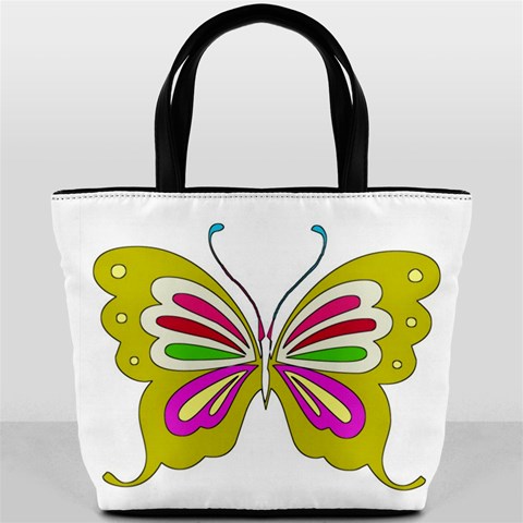 Color Butterfly  Bucket Handbag from ArtsNow.com Front