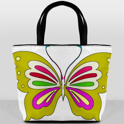 Color Butterfly  Bucket Handbag from ArtsNow.com Back