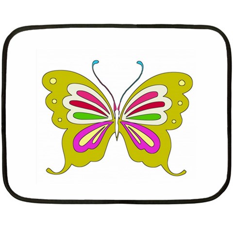 Color Butterfly  Mini Fleece Blanket (Two Sided) from ArtsNow.com 35 x27  Blanket Back