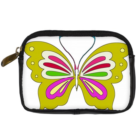 Color Butterfly  Digital Camera Leather Case from ArtsNow.com Front