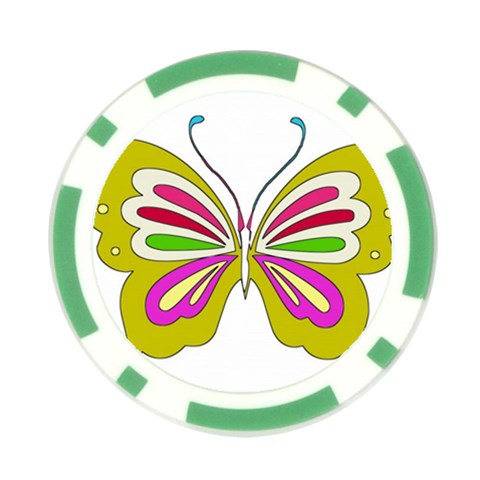 Color Butterfly  Poker Chip (10 Pack) from ArtsNow.com Front