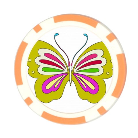 Color Butterfly  Poker Chip (10 Pack) from ArtsNow.com Front