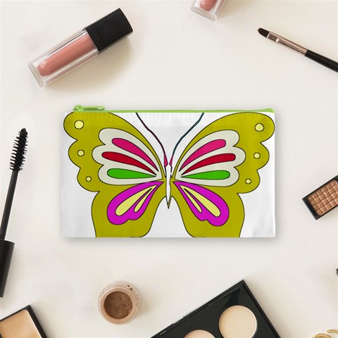 Color Butterfly  Cosmetic Bag (Small) from ArtsNow.com Front