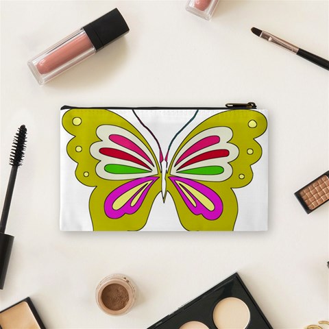 Color Butterfly  Cosmetic Bag (Small) from ArtsNow.com Back