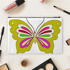 Color Butterfly  Cosmetic Bag (Large) from ArtsNow.com Back