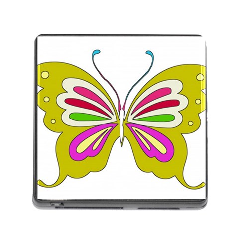 Color Butterfly  Memory Card Reader with Storage (Square) from ArtsNow.com Front