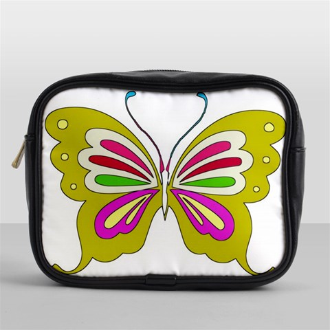 Color Butterfly  Mini Travel Toiletry Bag (One Side) from ArtsNow.com Front