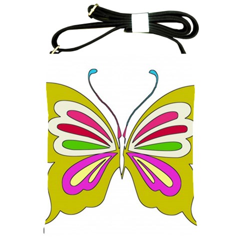 Color Butterfly  Shoulder Sling Bag from ArtsNow.com Front