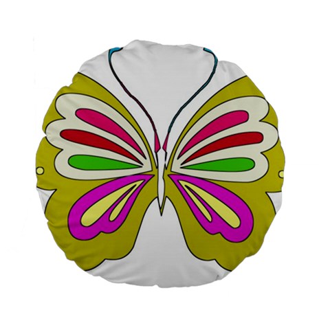 Color Butterfly  15  Premium Round Cushion  from ArtsNow.com Back